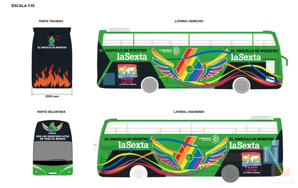 Autobús de laSexta para el World Pride Madrid 2017