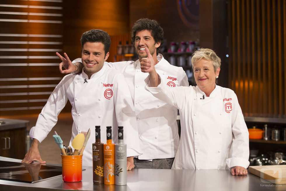 Jorge, Edurne y Nathan, finalistas de 'MasterChef 5'