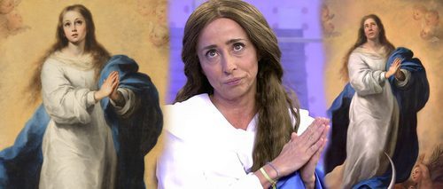 María Patiño disfrazada de "La Inmaculada del Escorial" en 'Sálvame'