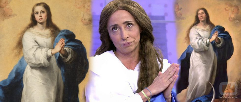 María Patiño disfrazada de "La Inmaculada del Escorial" en 'Sálvame'