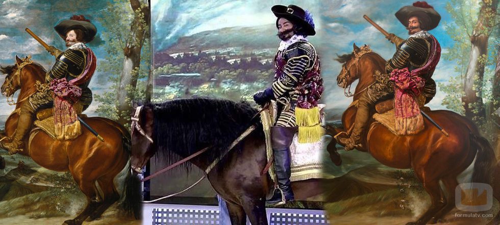 Jorge Javier Vázquez disfrazado de "El Conde Duque de Olivares a caballo" en 'Sálvame'