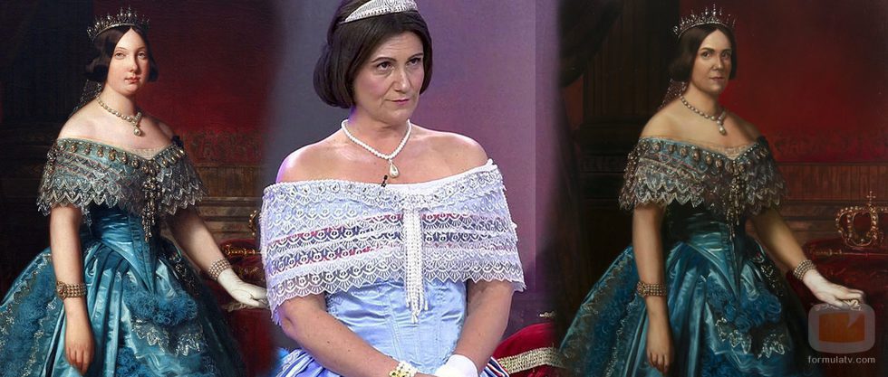 Carlota Corredera disfrazada de "Isabel II" en 'Sálvame'