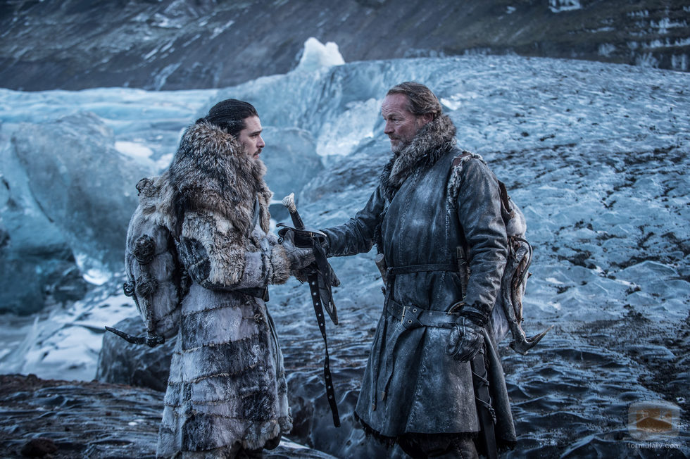 Jon Nieve y Jorah Mormont en el 7x06 de 'Juego de Tronos'