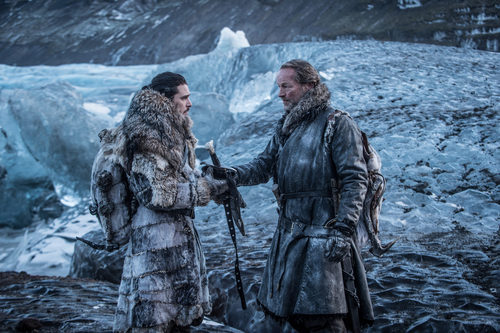 Jon Nieve y Jorah Mormont en el 7x06 de 'Juego de Tronos'