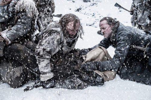Jorah Mormont y El Perro durante el 7x06 de 'Juego de Tronos'