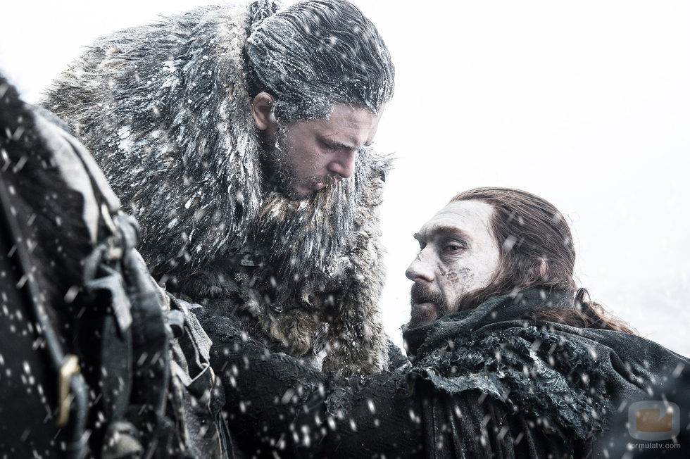 Benjen Stark y Jon Nieve durante el 7x06 de 'Juego de Tronos'