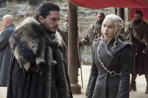 Jon Snow y Daenerys Targaryen en el 7x07 de 'Juego de Tronos' 