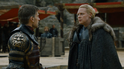 Jaime Lannister y Brienne Tarth en el 7x07 de 'Juego de Tronos'
