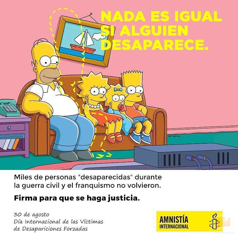 Amnistía Internacional "elimina" a Marge Simpson en su nueva campaña