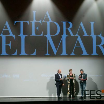 Sonia Martínez y Jaume Banacolocha en la presentación de 'La catedral del mar' en el FesTVal