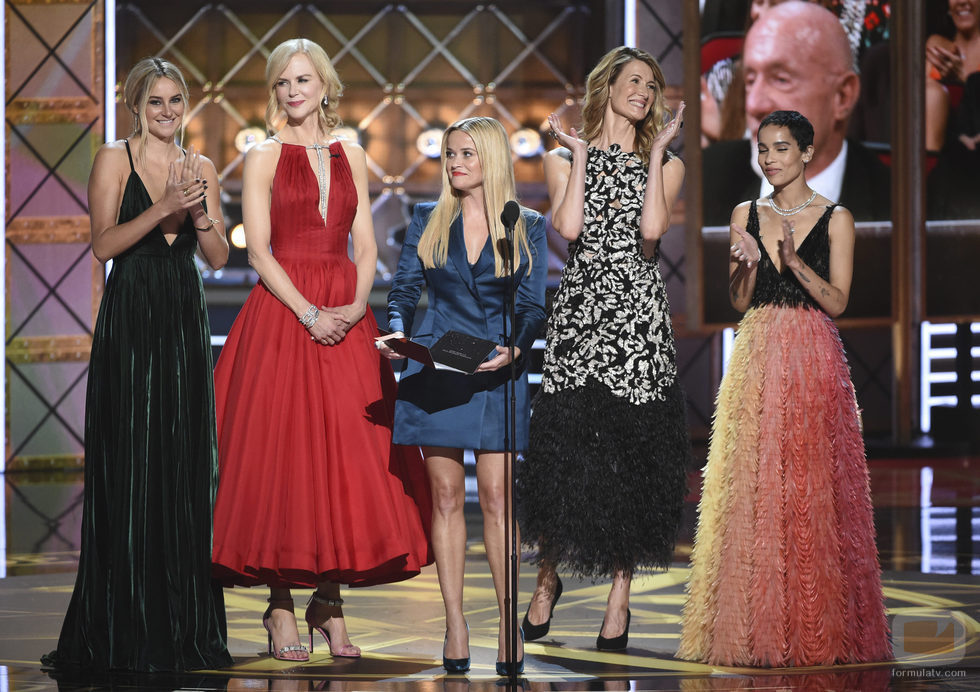 Shailene Woodley, Nicole Kidman, Reese Witherspoon, Laura Dern y Zoe Kravitz en la gala de los Emmy 2017
