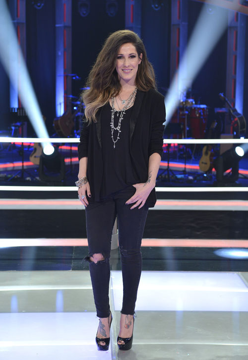 Malú en el plató de la quinta edición de 'La Voz'