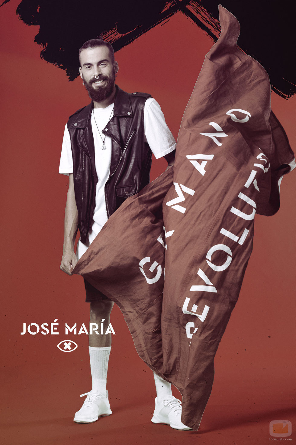 José María López posa con la bandera de 'GH Revolution'