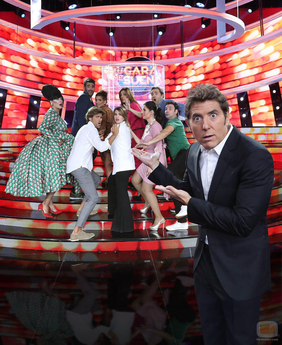 Los concursantes de la sexta temporada de 'Tu cara me suena' con Manel Fuentes