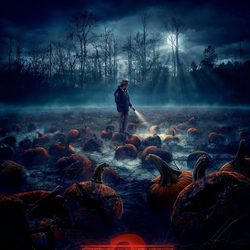 Póster de la segunda temporada de 'Stranger Things' protagonizado por un campo de calabazas