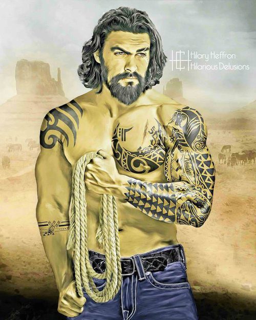 Khal Drogo ('Juego de Tronos') en el Gran Cañón del Colorado, posa totalmente tatuado