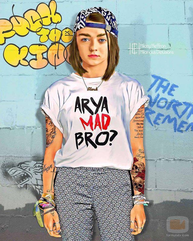 Arya Stark ('Juego de Tronos') posa totalmente transformada en una rapera