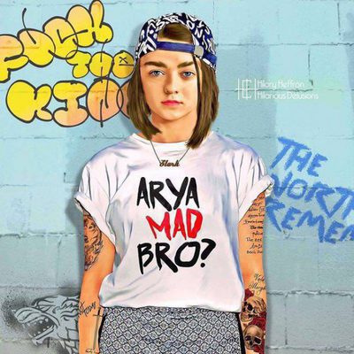Arya Stark ('Juego de Tronos') posa totalmente transformada en una rapera