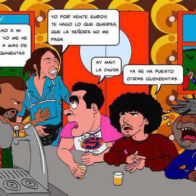 Ilustración del bar de 'La que se avecina' por Pepe Alabarce