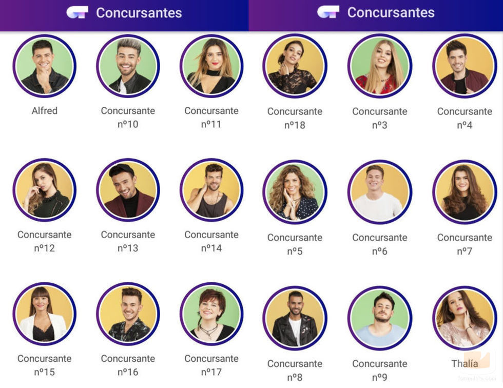 Los concursantes de 'OT 2017', filtrados en la app