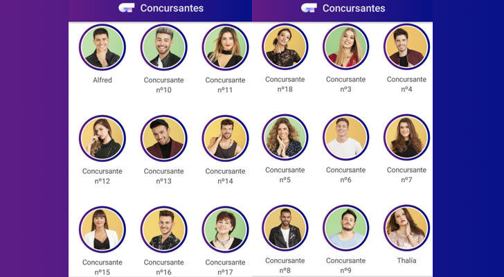 Los concursantes de 'OT 2017', filtrados en la app