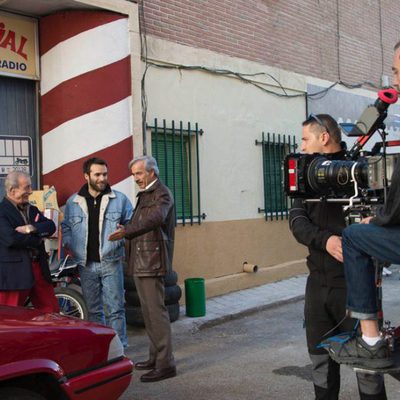 Manolo Cal, Imanol Arias y Ricardo Gómez en el rodaje de 'Cuéntame cómo pasó'