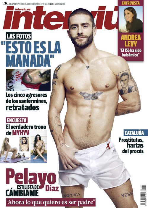 Pelayo Díaz posada desnudo en la portada de Interviú