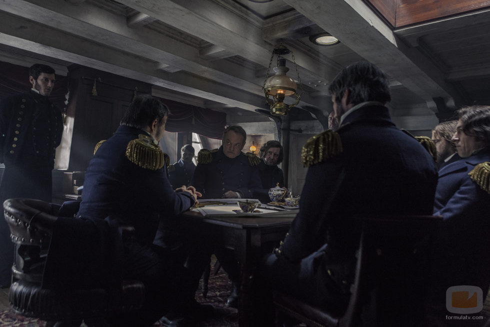 La tripulación de los barcos hablando en 'The Terror'