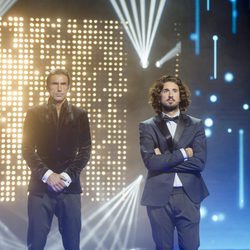 Hugo, Christian Gabaldón y Rubén, los tres finalistas del podio de 'GH Revolution' en la gala final