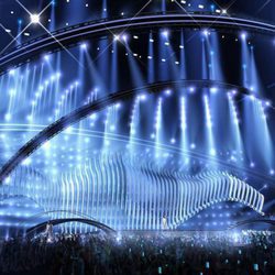 Vista lateral del escenario de Eurovisión 2018