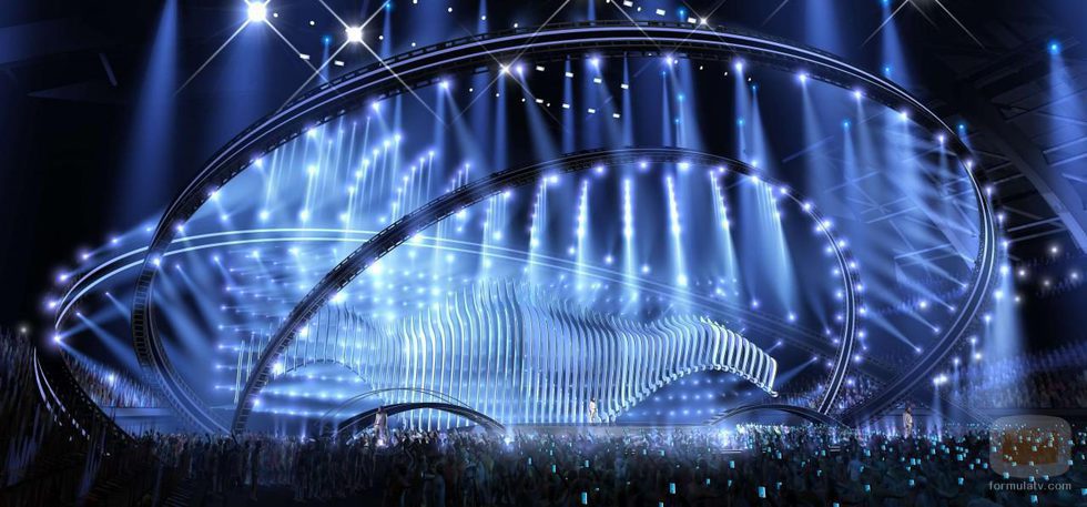 Vista lateral del escenario de Eurovisión 2018