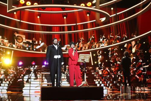 Lucía Jiménez y Edu Soto son Liza Mnielly y Pavarotti en la duodécima gala de 'Tu cara me suena'