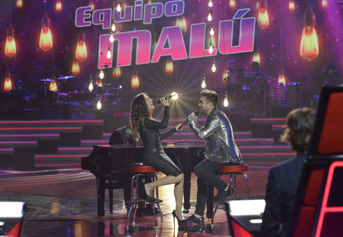 Malú y Samuel cantando en la final de 'La Voz 5'