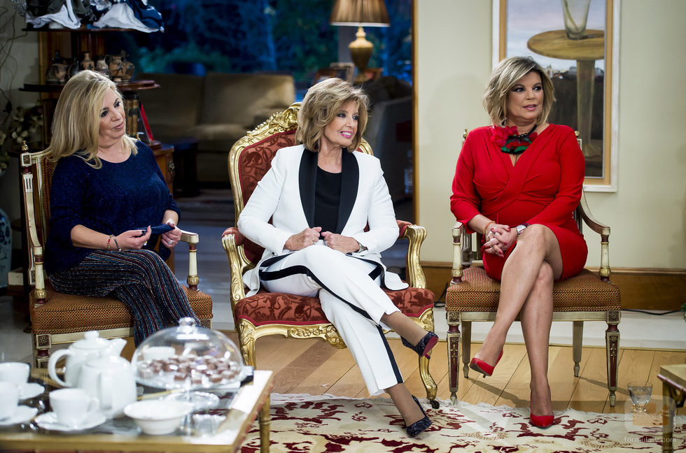 Carmen Borrego, María Teresa Campos y Terelu en la rueda de prensa de presentación de la nueva temporada de 'Las Campos'