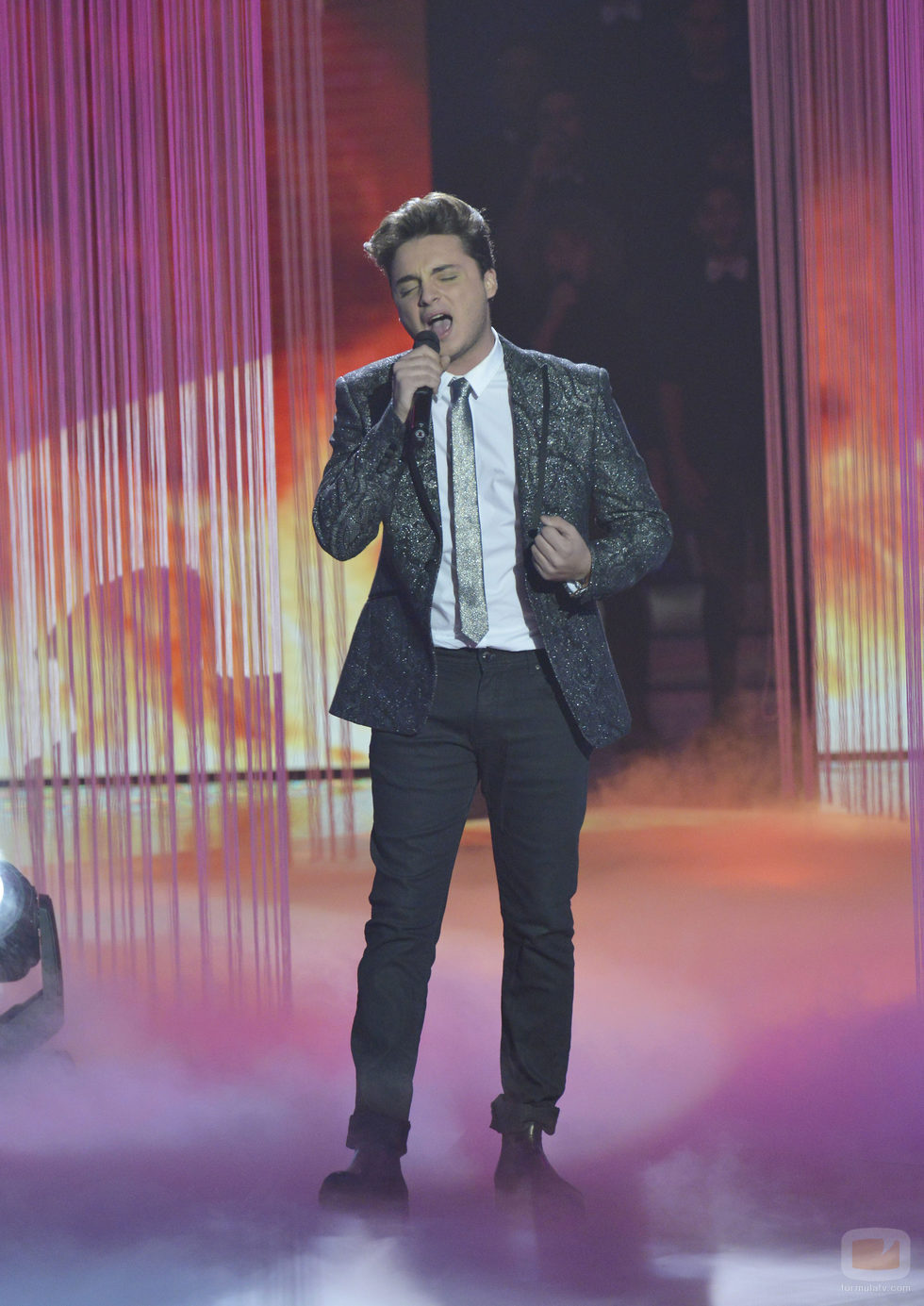 Gabriele, segundo finalista, cantando en la final de 'La Voz 5'