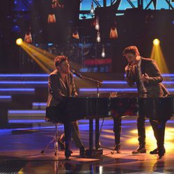 Pablo López y Gabriele cantando en la final de 'La Voz 5'