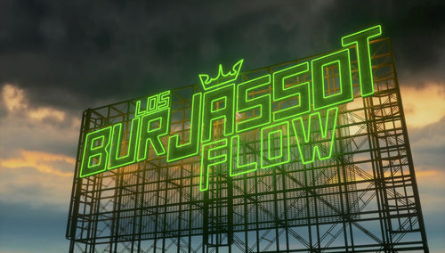 Cartel de "Burjassot Flow" en 'Los reyes del barrio'
