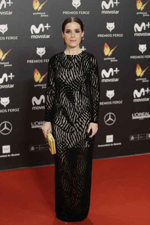 Nuria Gago posa en la alfombra roja de los Premios Feroz 2018