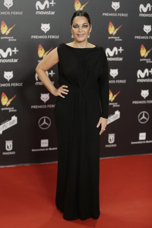 Cristina Plazas posa en la alfombra roja de los Premios Feroz 2018