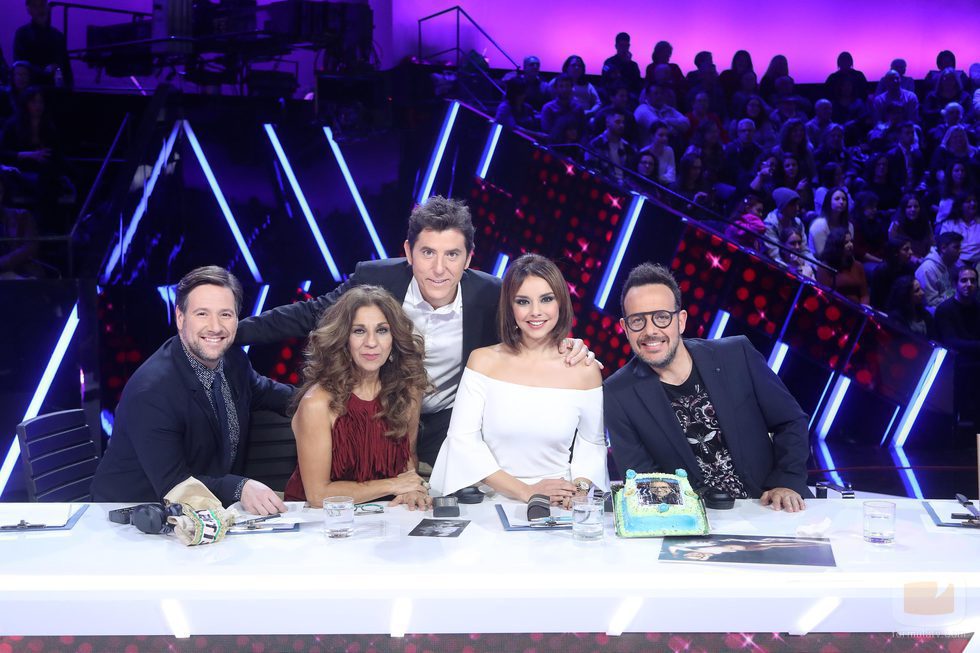 El jurado y Manel Fuentes en la gala 15 de 'Tu cara me suena'