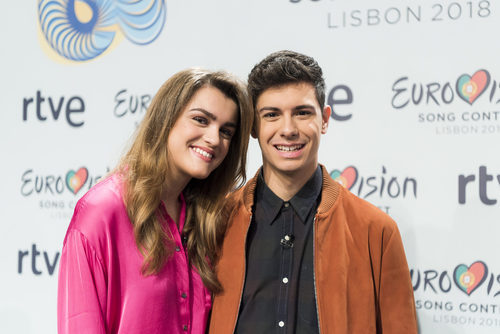 Alfred y Amaia posan en la rueda de prensa de RTVE como representantes en Eurovisión