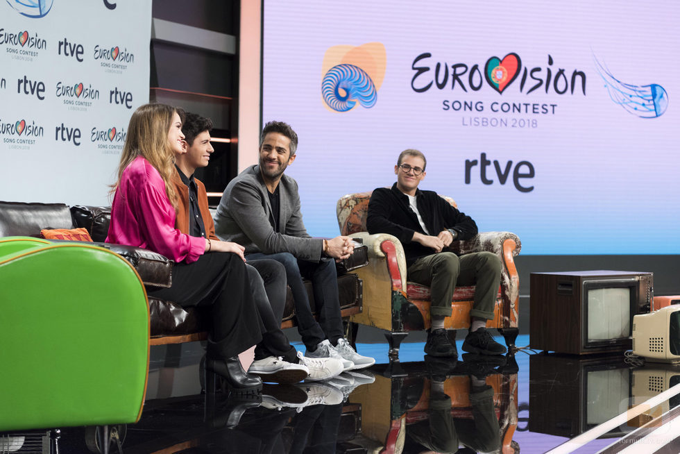 Alfred y Amaia durante la rueda de prensa de RTVE como representantes de España en Eurovisión 2018