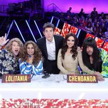 Miembros del jurado y Manel Fuentes en la Gala de Eurovisión de 'Tu cara me suena'