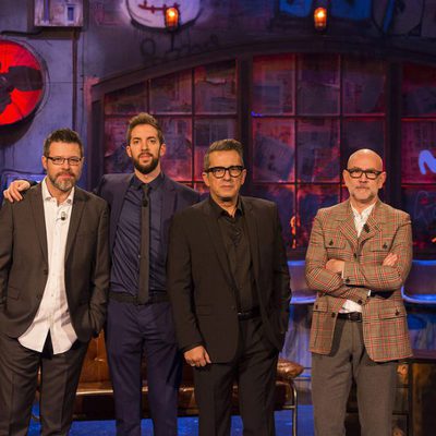 Quequé, David Broncano, Andreu Buenafuente y Fernando Jerez en el segundo aniversario de #0