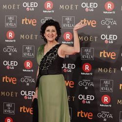Adelfa Calvo en la alfombra roja de los Premios Goya 2018