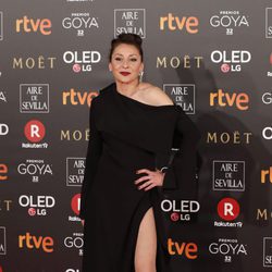 Mariola Fuentes posa en la alfombra roja de los Premios Goya 2018