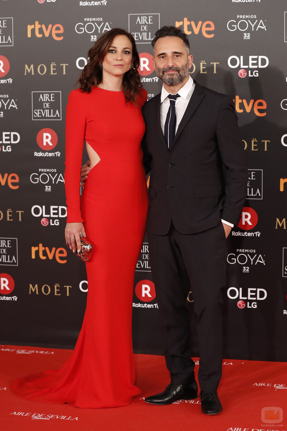 Leonor Watling y Jorge Drexler posan en la alfombra roja de los Premios Goya 2018