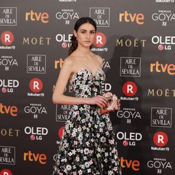 Sandra Escancea posa en la alfombra roja de los Premios Goya 2018