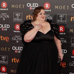 Itziar Castro posa en la alfombra roja de los Premios Goya 2018