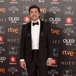 Javier Bardem posa en la alfombra roja de los Premios Goya 2018